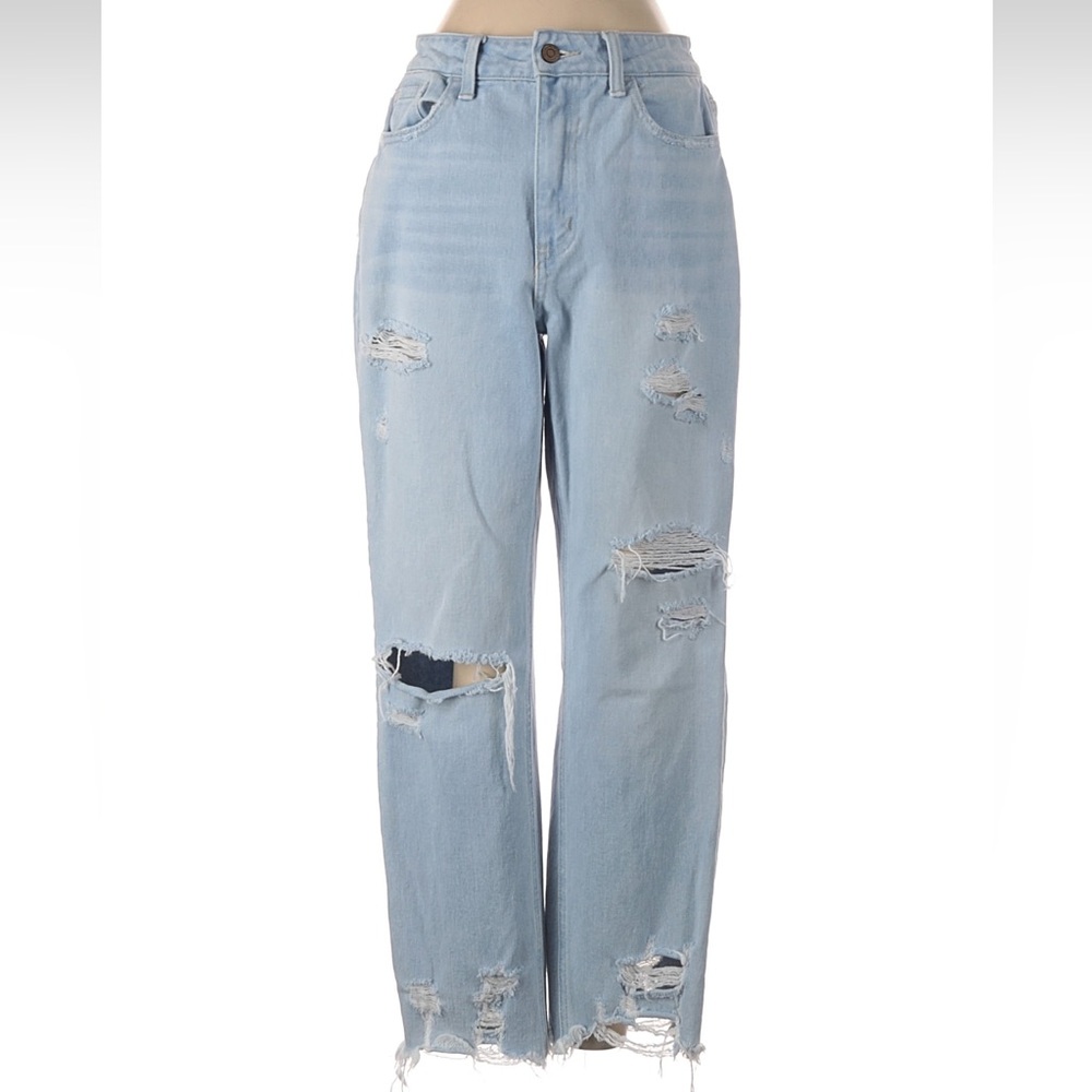 Flying Monkey Distressed Lightwash High Rise Jeans 100% Cotton Style sz26 #F4148